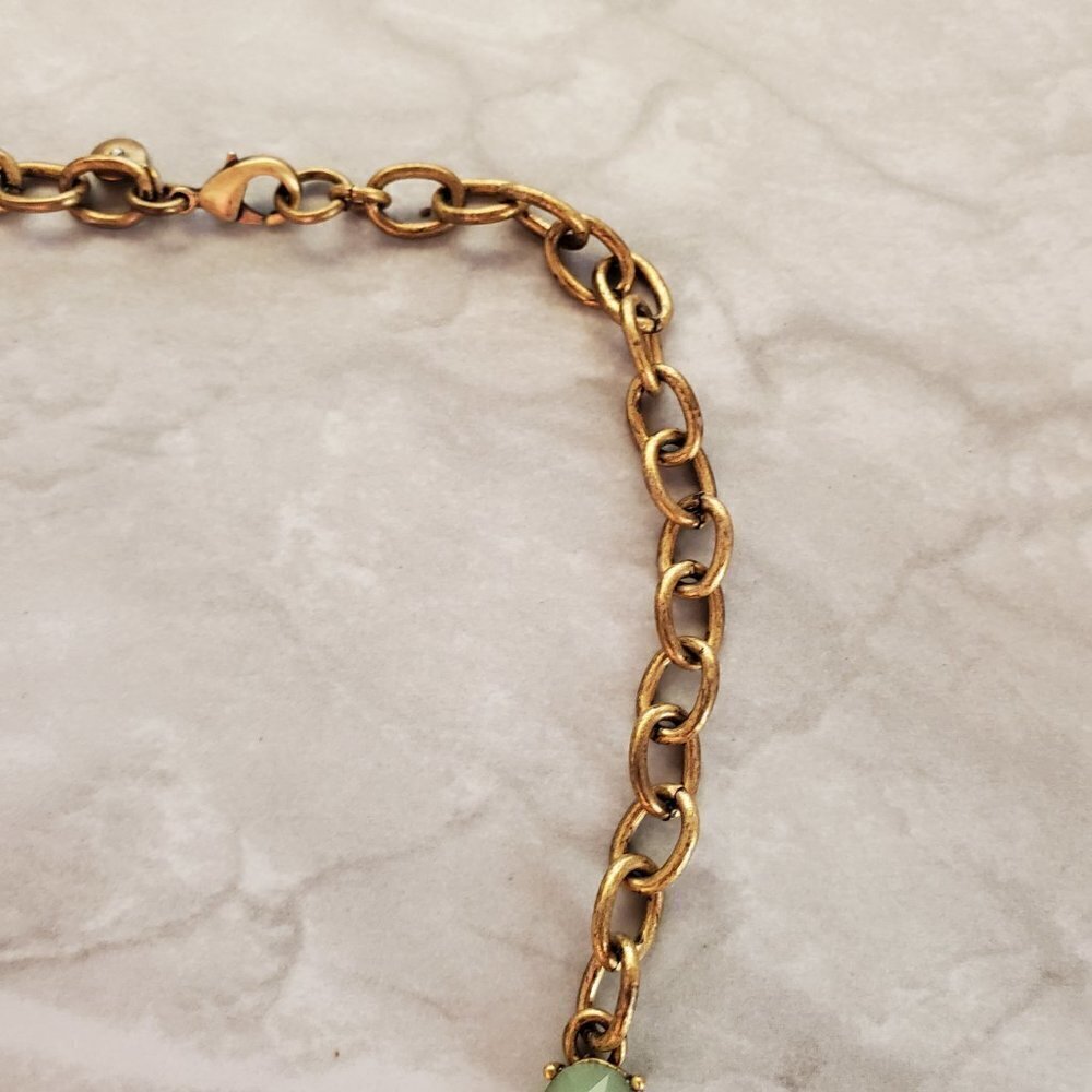✨ J.Crew Blue Green Rhinestones Crystals Cluster Statement Necklace ✨ - Picture 4 of 13